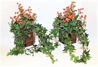 Wall Hanging Planters with Faux Greenery