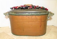 Vintage Copper Canning Kettle Washtub Boiler
