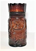 Amber Glass Tribal Cookie Jar