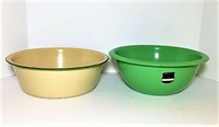 Enameled Metal Bowls Lot of 2