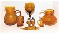 Amber Glass Pitchers, Wine Glass
