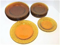 Amber Glass Honeycomb Plates