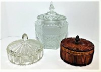 Lidded Dishes and Biscuit Jar