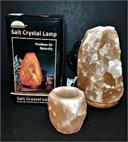 Salt Crystal Lamp on Neem Wood Base