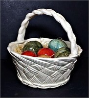 Fitz & Floyd Basket with Stone Eggs