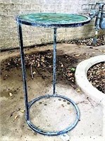 Outdoor Table With Green Glass Top