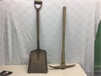 ANTIQUE SHOVEL ANTIQUE PICK AX