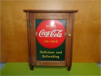 Coca-Cola Oak Wall Hanging Cabinet