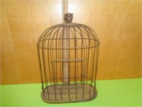 Metal Bird Cage With Owl On Top