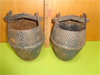 Vintage Cast Iron Buckets (2)