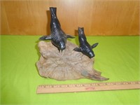 Walrus Mother & Calf Sculpture By John Perry