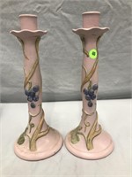 WELLER POTTERY 12" CANDLEABRAS - PAIR
