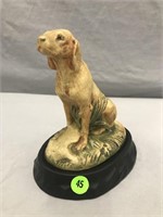 WELLER POTTERY DOG W/ STAND