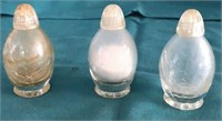 Lot of 3 Crackle Glass Shakers
