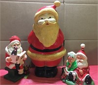 Vintage 1960s Christmas Decorations Santas