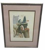 Salvador Dali, c. 1964, Hand Signed Woodblock