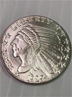 1929 Indian 1/2 Ounce Silver Round