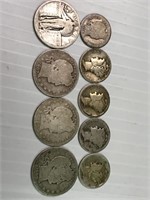 9 Old Silver Coins
