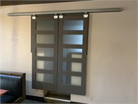 Sliding Door System w/ Frosted Glass Panels