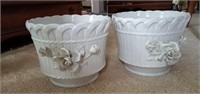 (2) Decorative Ceramic Flower Pots