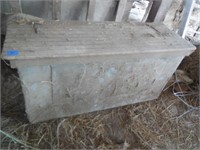 Old Metal Feed Box with Wooden Top