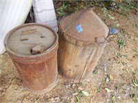 2 Wooden Kerosene Cans