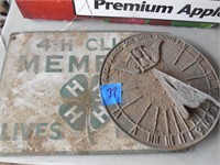 Sun Dial and 4-H Club Sign