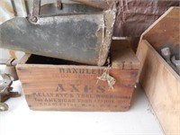 Feed Scoop & Axes Wooden Box (inscription)