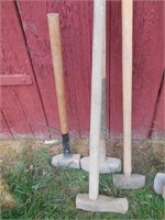1 Maul Axe and 3 Sledge Hammers