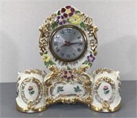 Vintage Electric Mantle Clock w/Porcelain Case