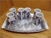Stonewear Cups and Serving Tray