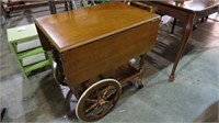 MAPLE TEA CART W/1 DRAWER AND SERVING TRAY