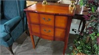 SMALL ENTRY/SERVING WOOD CHEST W/2 DRAWERS