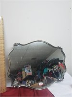 Vintage mirrored tray large very heavy