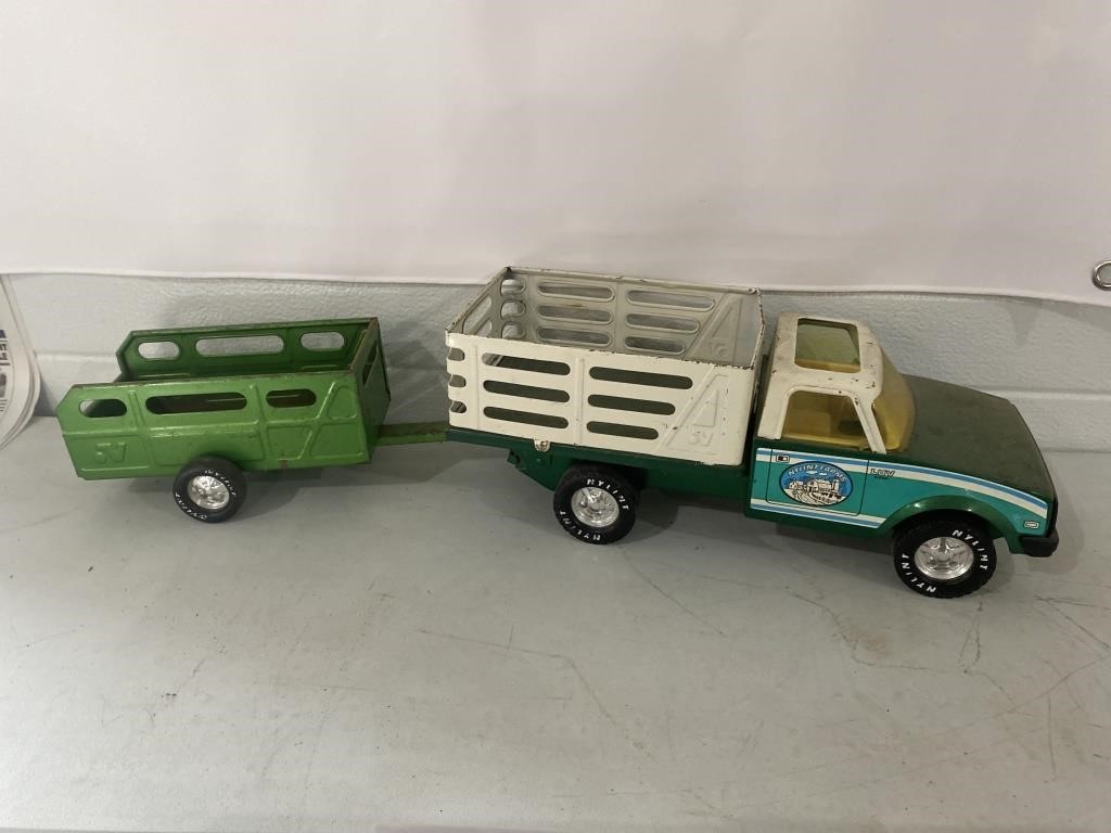 Vintage Nylint Farms metal toy truck with trailer | Ryan's Relics Estate &  Auction Company LLC