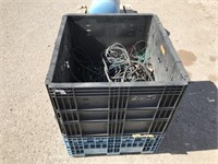 Plastic Crate of Assorted Cables
