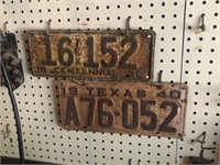 1936 Texas Passenger & 1940 Texas License Plates