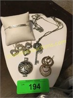 Assorted silver jewelry