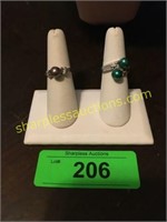 2 pearl rings -adjustable bands