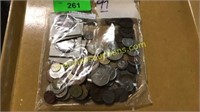 Over 1 pound of world coins, some silver