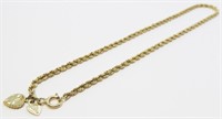 14K Y Beverly Hills Gold Rope Anklet 10.5" 2.25g