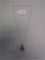 925 Silver 2 1/2" Ornate Bell Pendant w/21" Chain