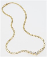 Very Nice 14K Y Gold & Diamond Necklace 15" 10.7g