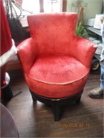 Vtg. Red Swival Waiting Room Chair-see pics