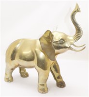 Large Vintage Brass Elephant Figure