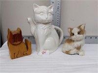 Cat Teapot, Cat Wooden Puzzle & Figurine