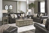 Ashley 326 Lawthorne  Leather Sofa & Love - AS-IS