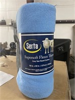 Serta Super Soft Fleece Throw Blanket - Blue