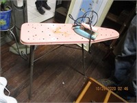 Vtg. Childs Pink Metal Ironing Board & Nassau