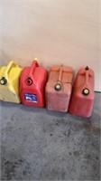4 Asst Jerry cans. Some missing nozzles